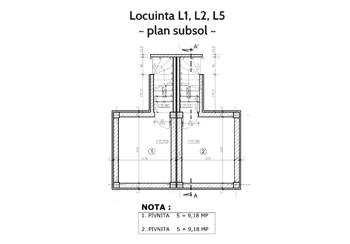 Planul locuintelor Vile-Ghindari subsol
