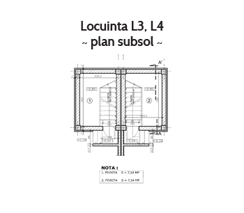 Planul locuintelor Vile-Ghindari Subsol